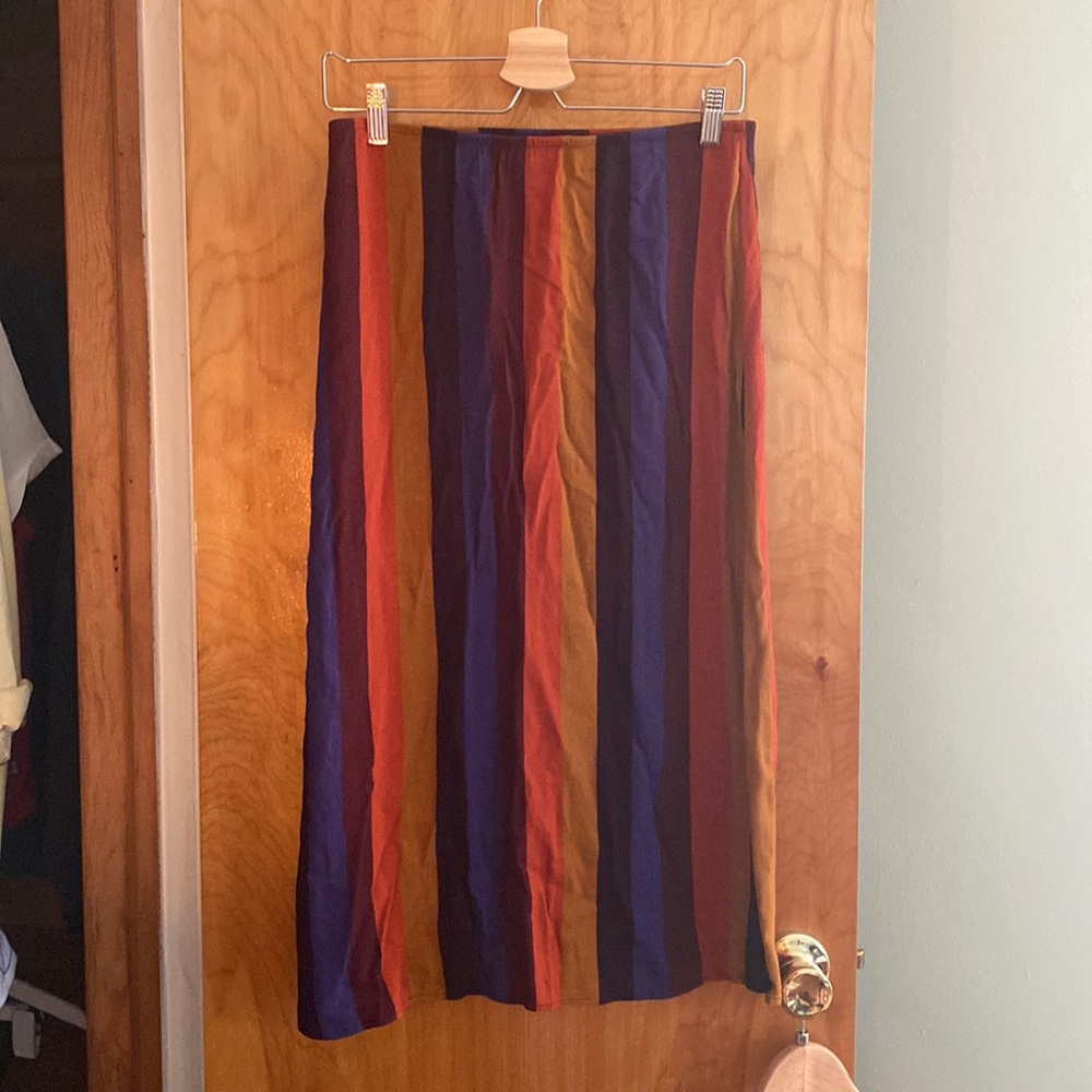 NWOT American Eagle Striped Straight Midi Skirt